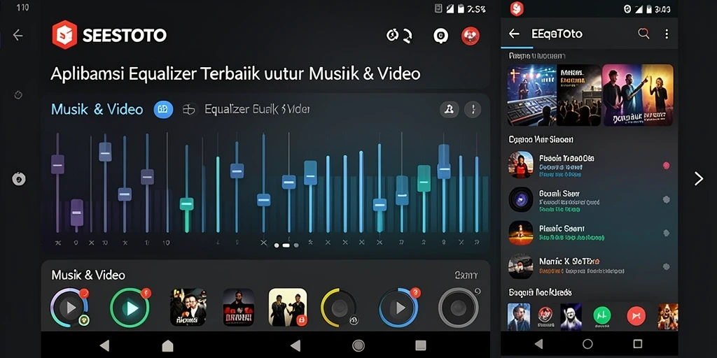 Tampilan antarmuka SESETOTO yang mudah digunakan dengan fitur Equalizer bagi pengguna.