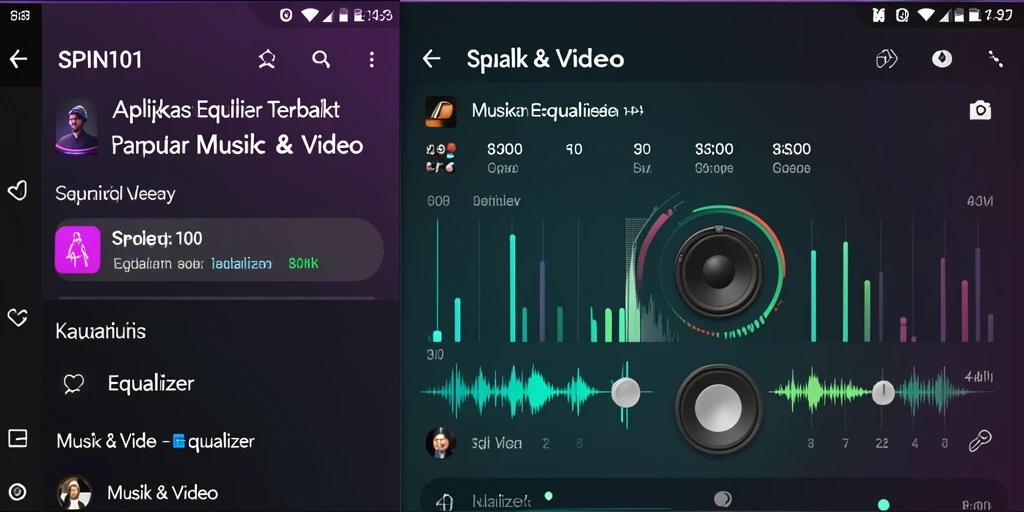 Tampilan antarmuka SPIN101 dengan fitur equalizer yang lengkap.