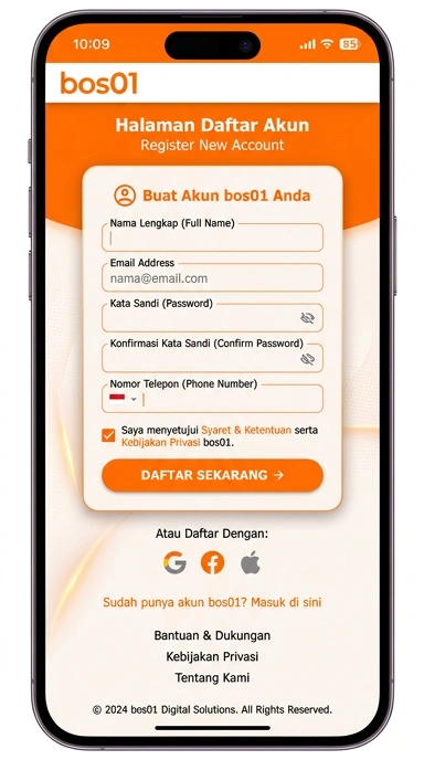 Tampilan halaman daftar bos01