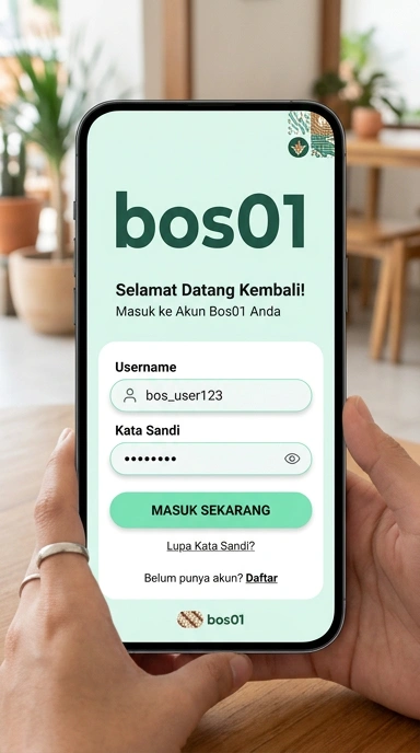 Tampilan halaman login bos01